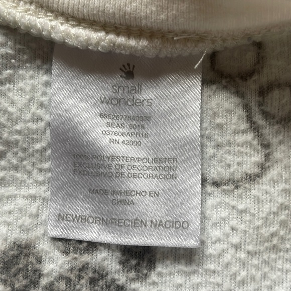 Set of 2 Small Wonders Baby Boys Fleece Sleep n Play Pajamas Sz NB - Picture 4 of 4